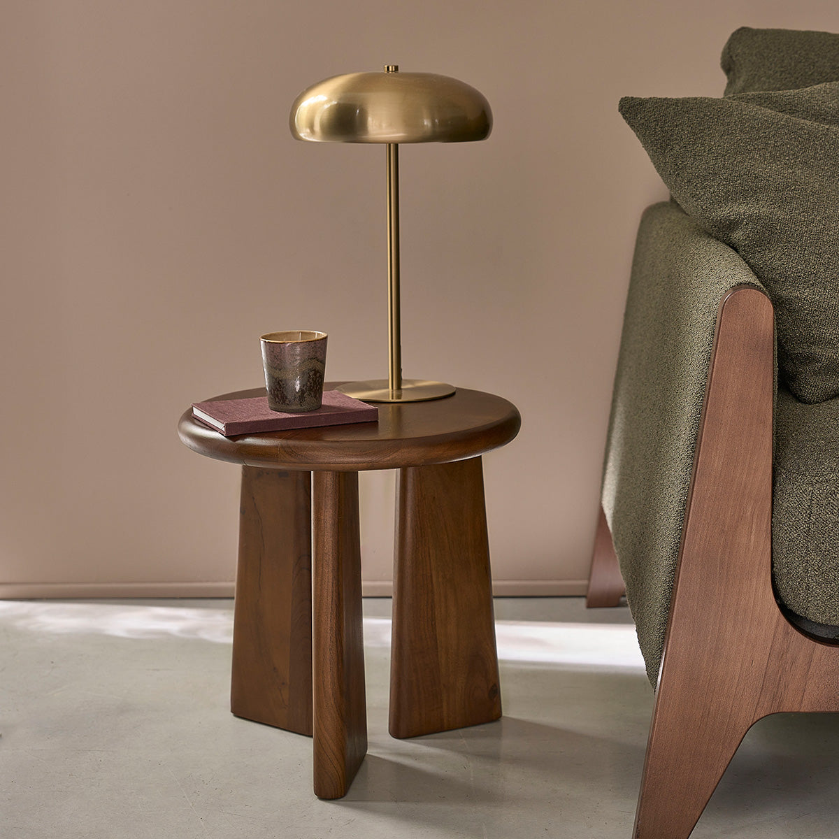 ANNA - Table d'appoint en bois d'acacia ronde