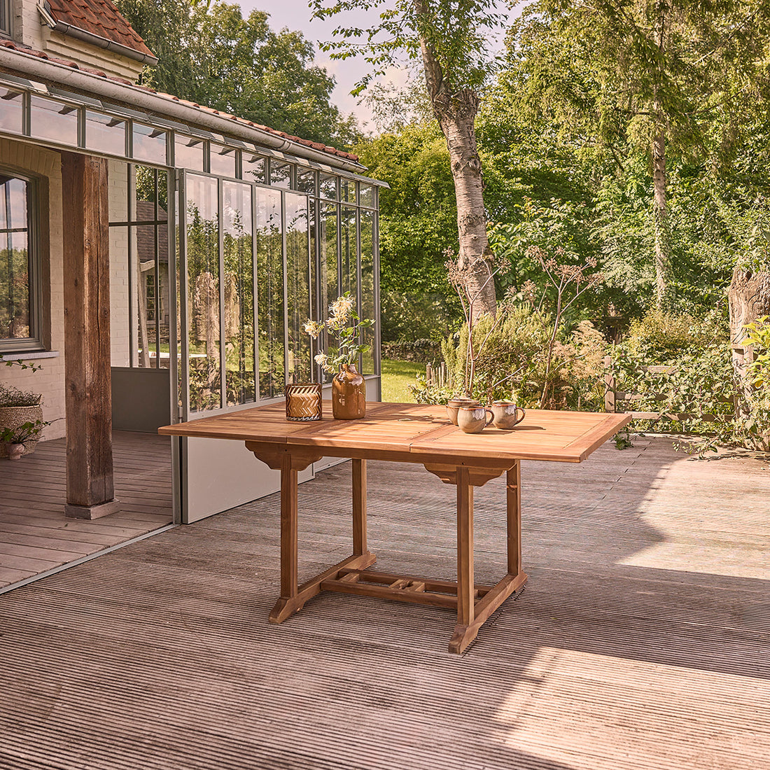 BALI - Table de jardin en teck huilé massif extensible 6/8 pers.