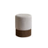 Pouf en mindi massif et tissu bouclette blanc Ø38 cm