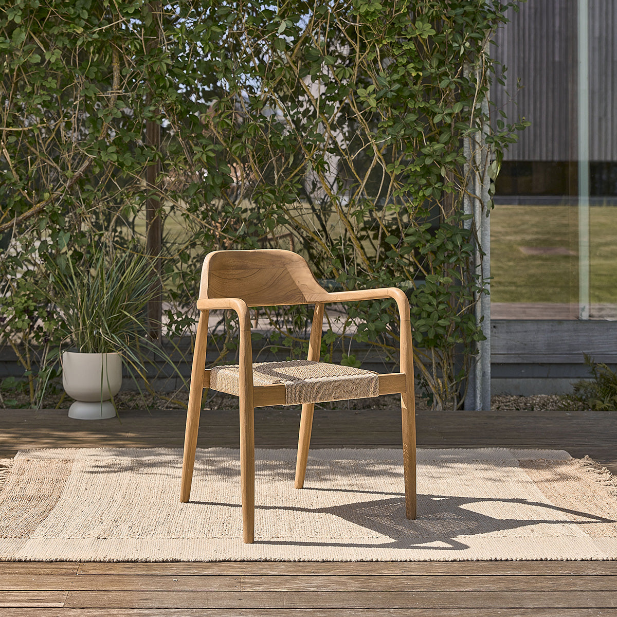ALIZÉ - Fauteuil de jardin en teck massif et cordage