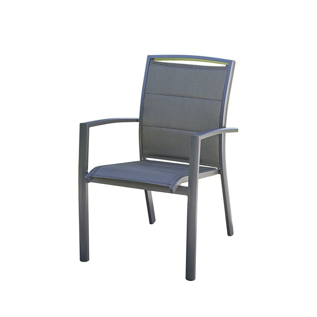 MODULO - Fauteuil de jardin en aluminium et textilène gris