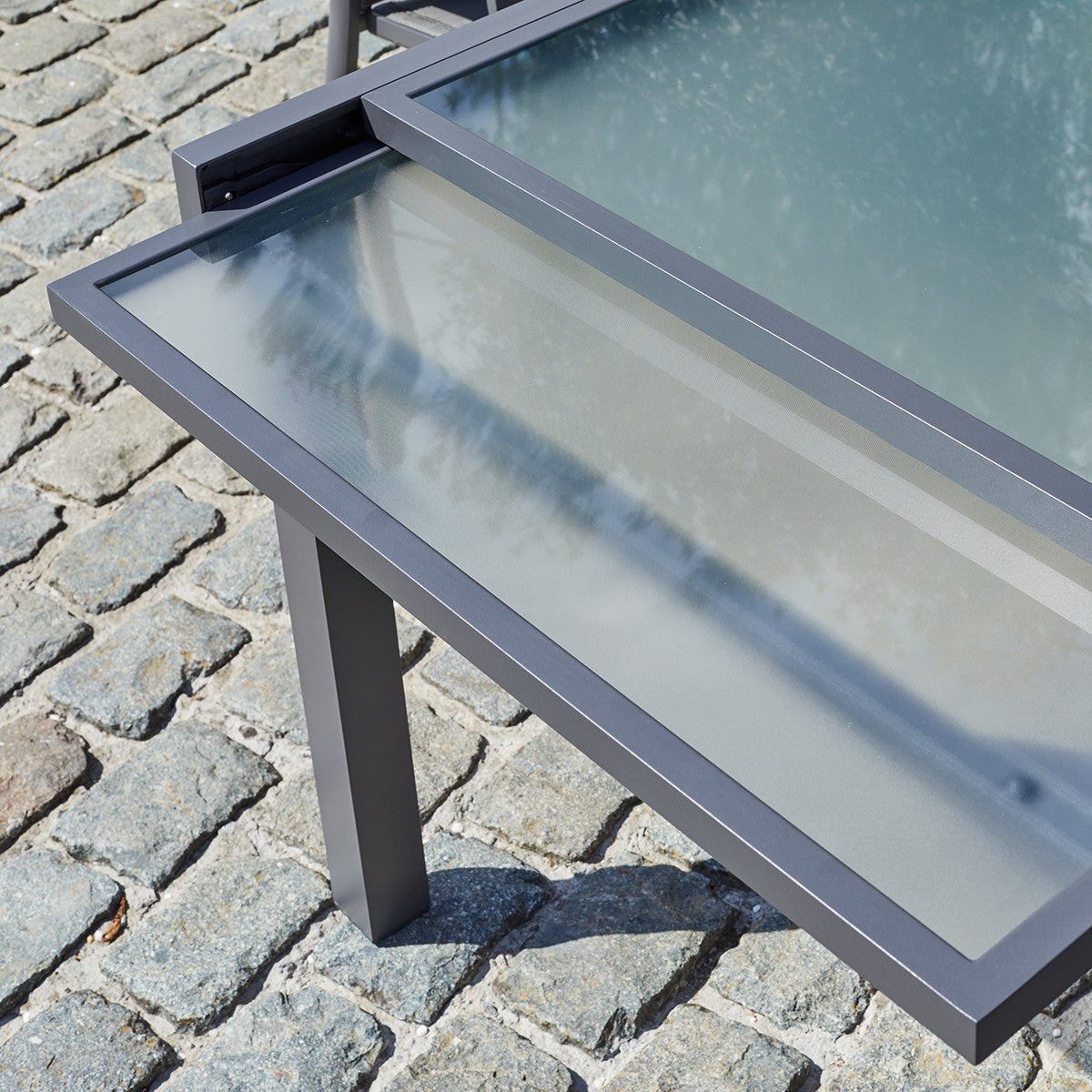MODULO - Table de jardin en aluminium extensible gris 4/8 pers.