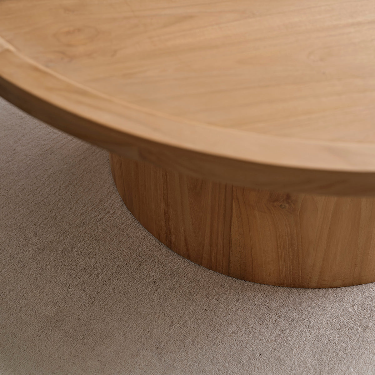 ALDO - Table basse ronde en teck massif Ø 100 cm