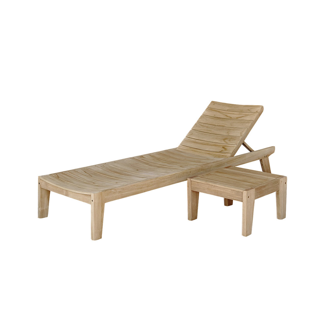 JAYA - Ensemble bain de soleil et table basse en teck massif