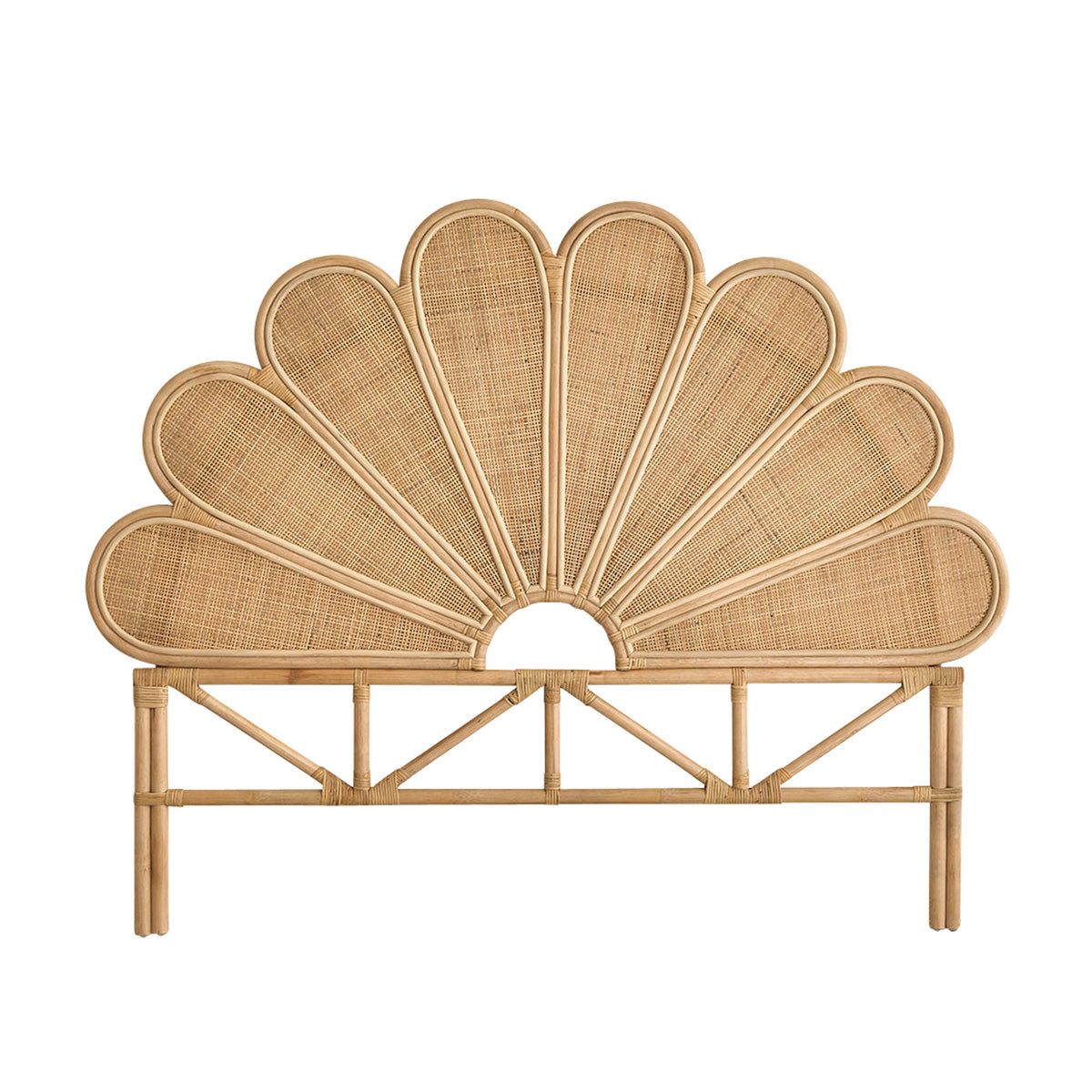 ROMY - Tête de lit en rotin et cannage 140 cm