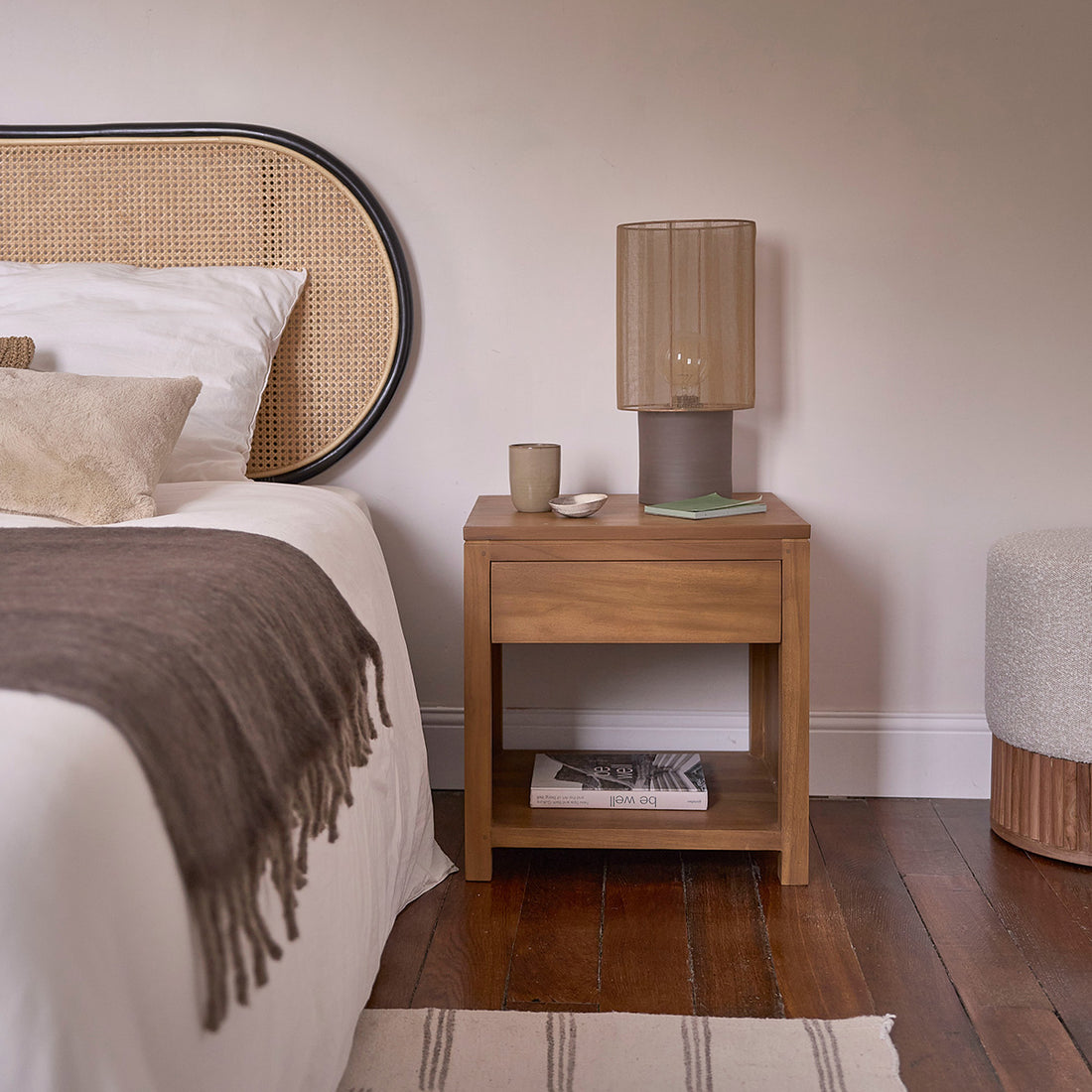 TRISTAN - Table de chevet en teck massif 50 cm