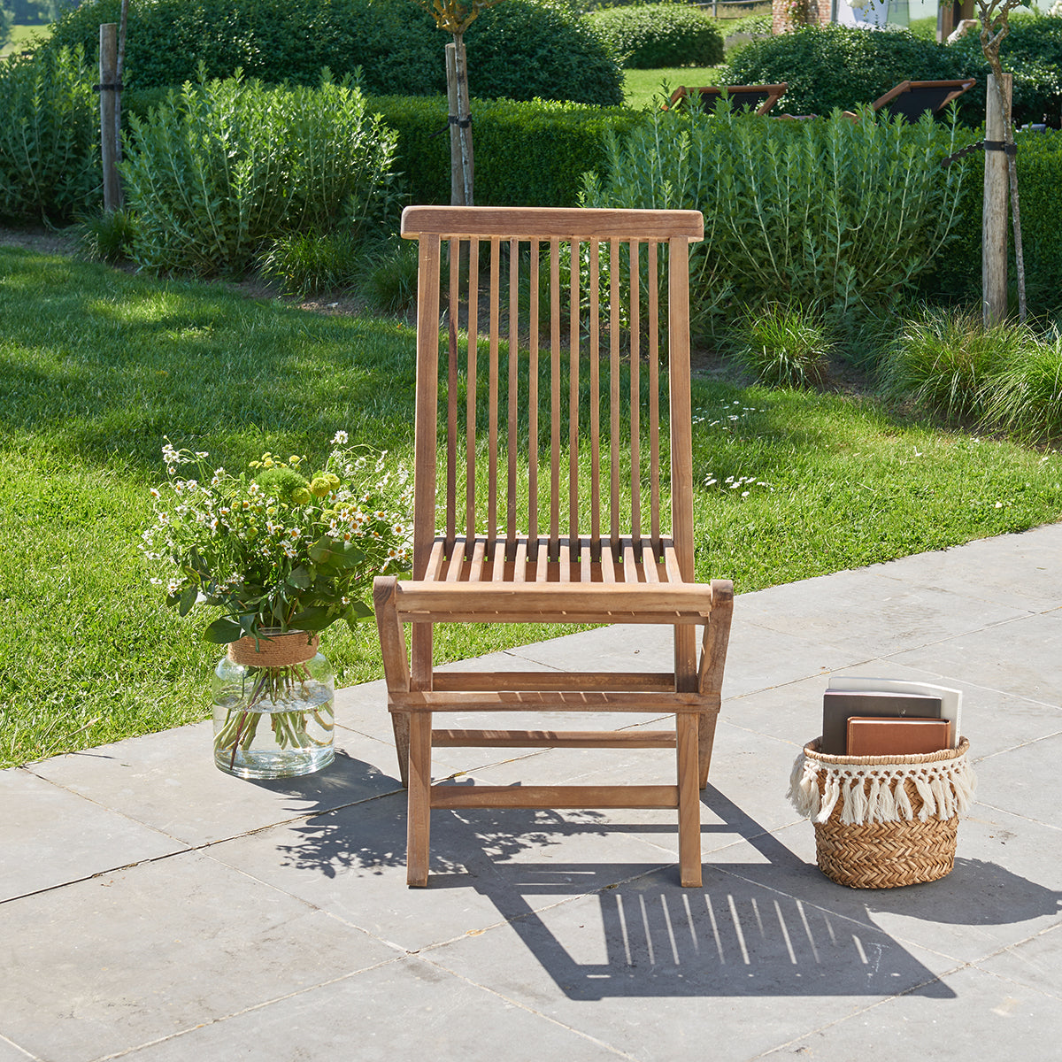BALI - Chaise de jardin en teck huilé massif pliante (lot de 4)
