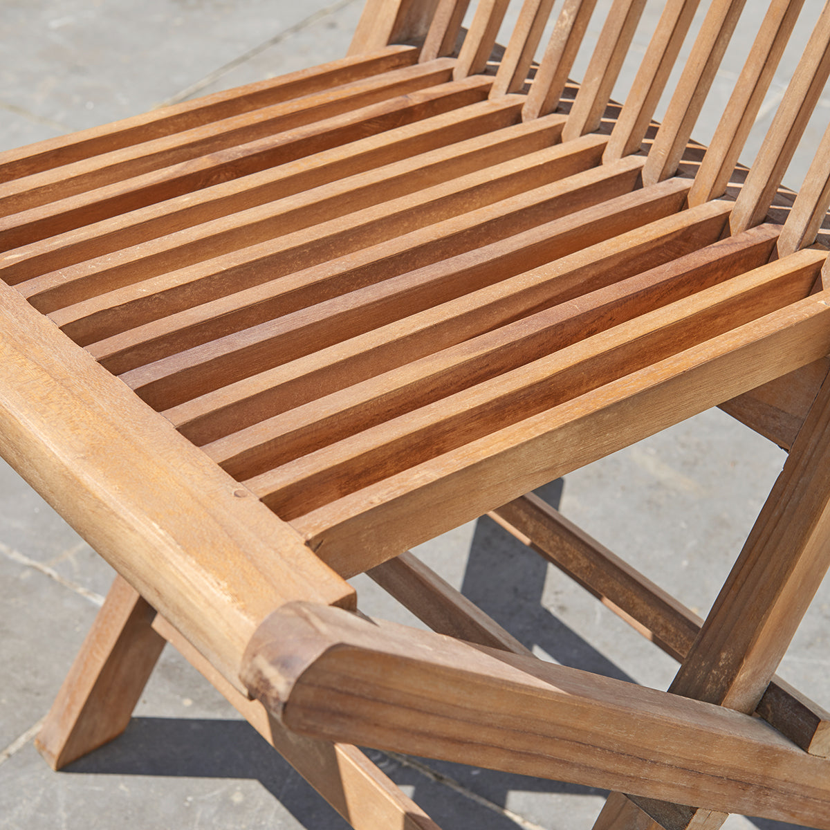 BALI - Chaise de jardin en teck huilé massif pliante (lot de 4)