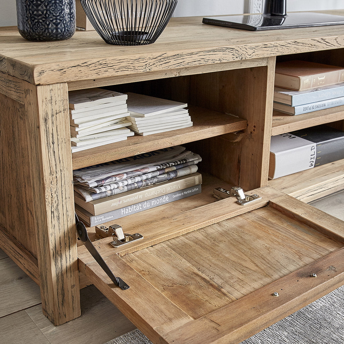 CARGO - Meuble TV en teck massif recyclé 160 cm