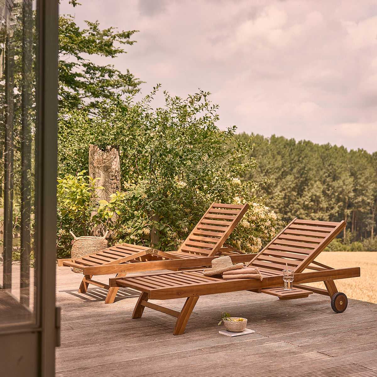 BALI - Bain de soleil en teck huilé massif (lot de 2)