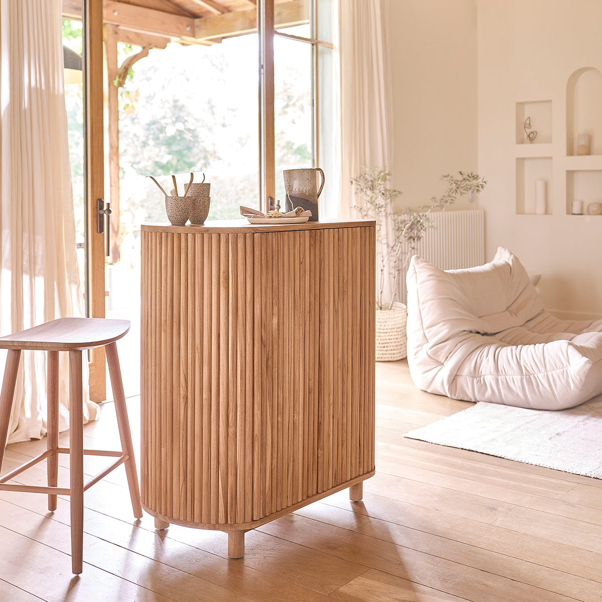 COLINE - Buffet en teck massif 90 cm