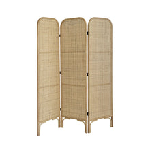 Paravent en rotin et cannage 3 panneaux
