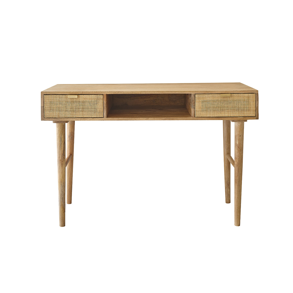 FELICIE - Bureau en manguier massif et cannage 120 cm