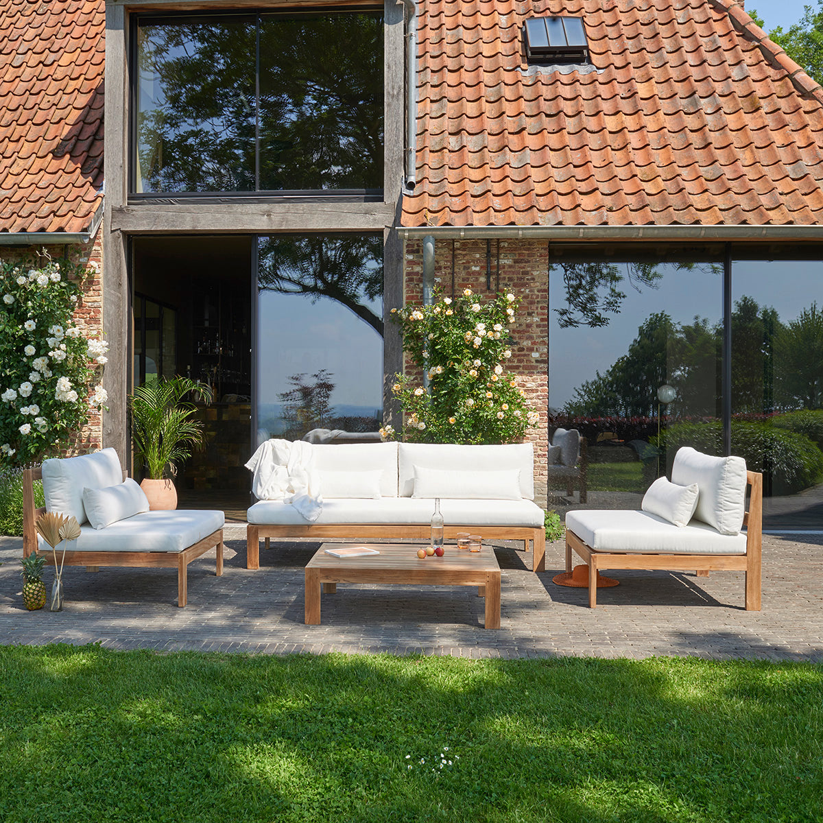 PALMA - Fauteuil de jardin en teck massif blanc