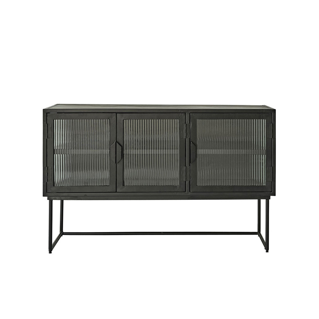 OCTAV - Buffet en métal et verre ondulé 120 cm