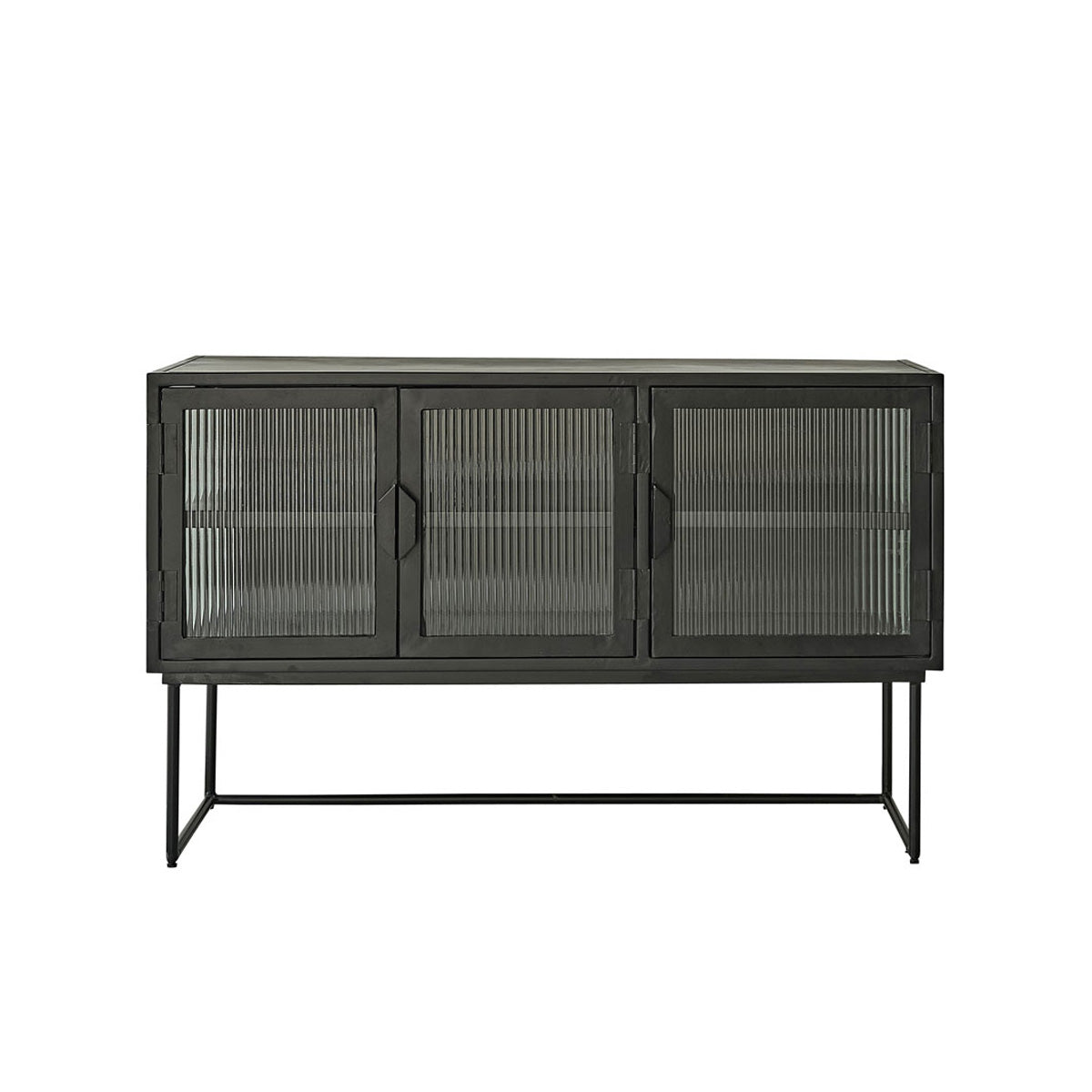 OCTAV - Buffet en métal et verre ondulé 120 cm