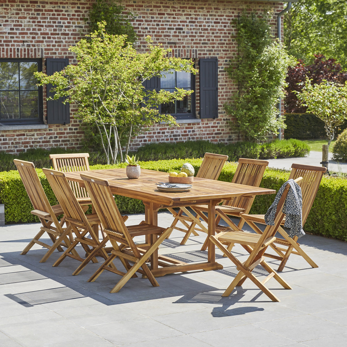 BALI - Table de jardin en teck huilé massif extensible 8/10 pers.