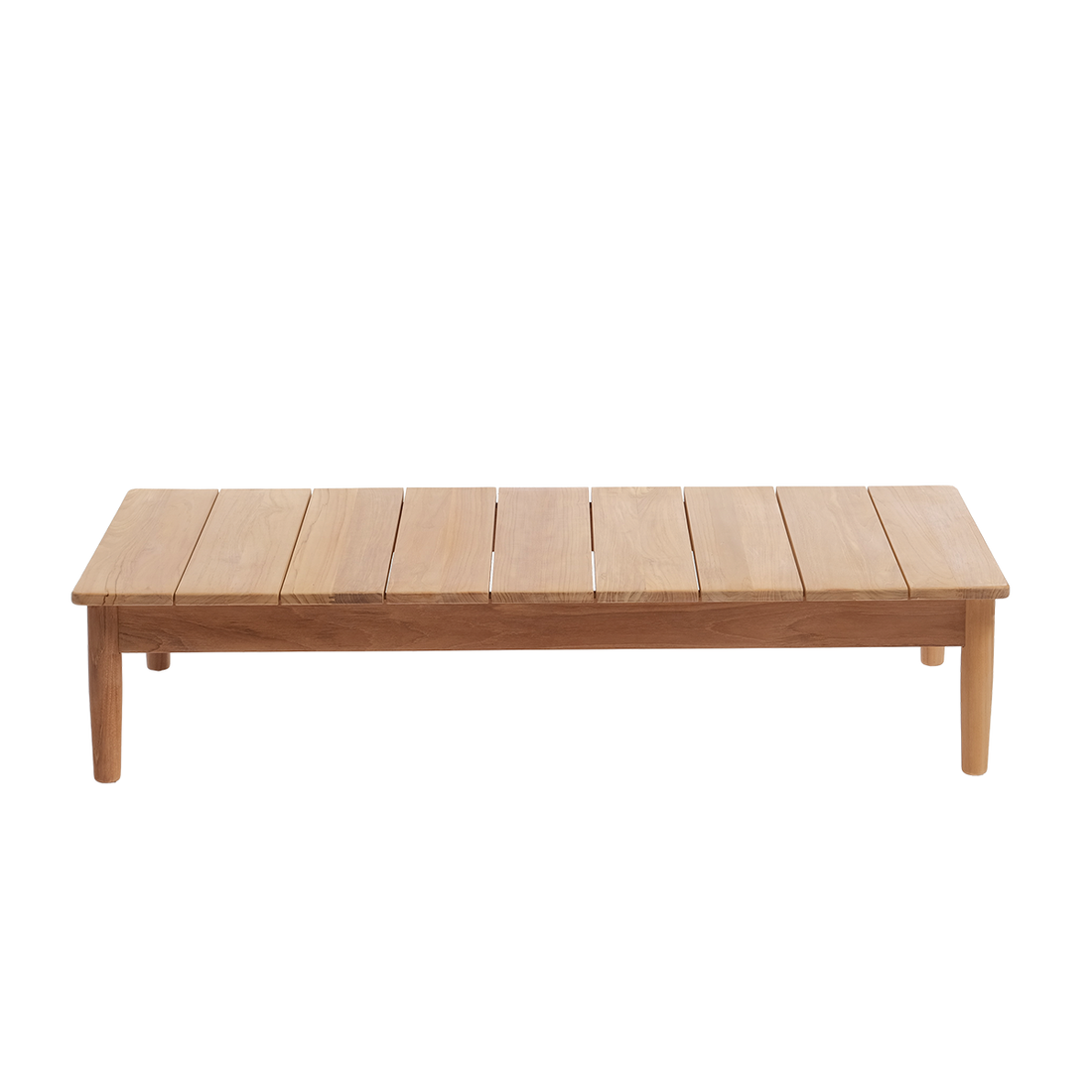 CALVI - Table basse de jardin en teck massif 140 cm