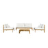 Salon de jardin bas en teck massif blanc