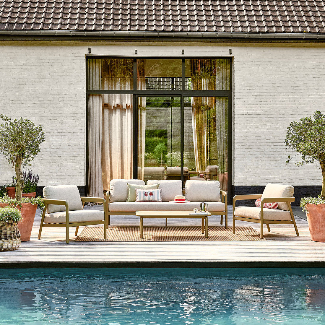 ORYO - Salon de jardin bas en aluminium