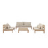 Salon de jardin bas en teck massif taupe