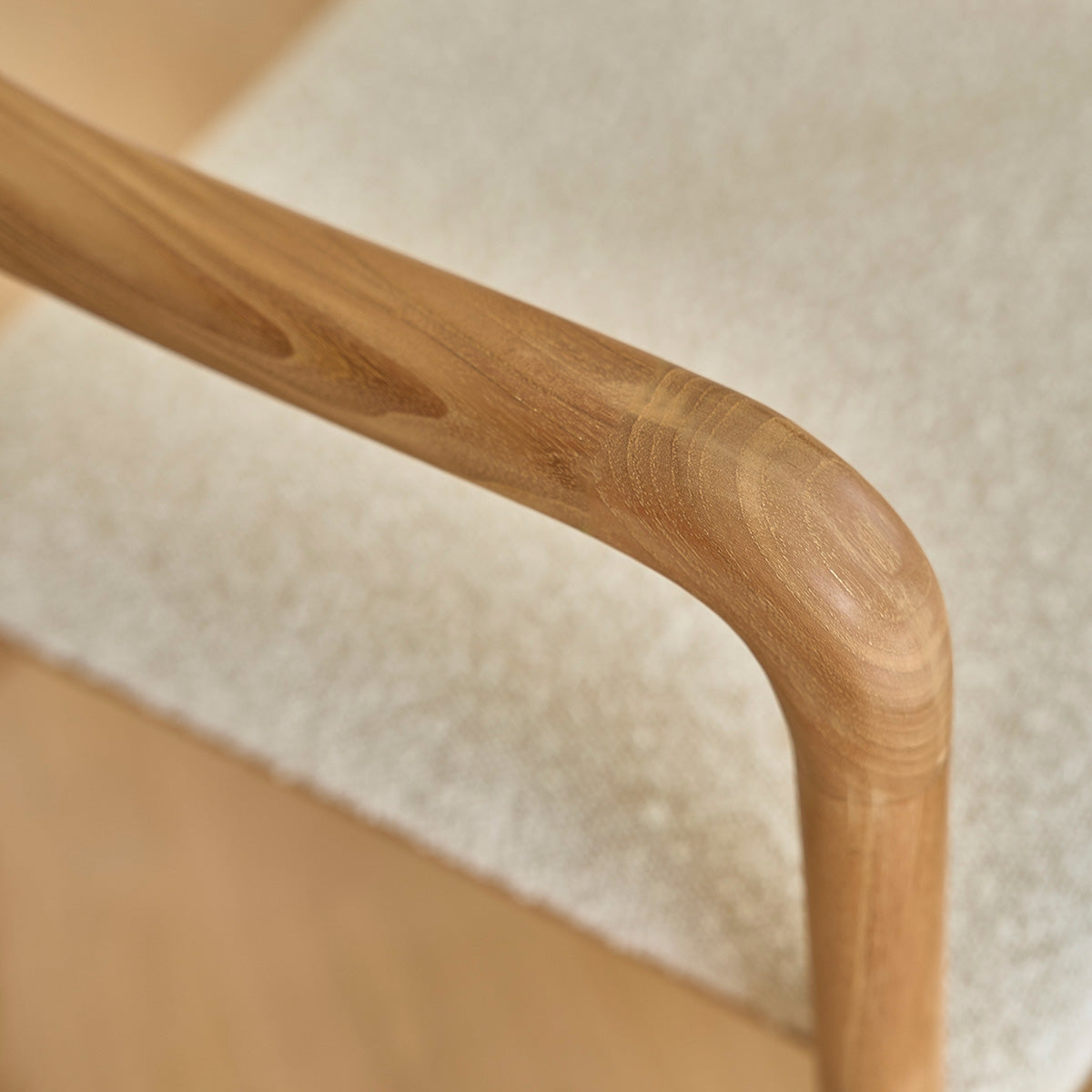 AMBRE - Chaise en teck massif assise bouclette