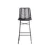 Tabouret de bar en rotin et métal noir