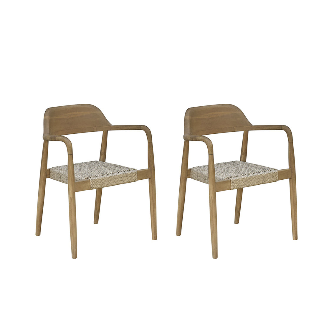 ALIZÉ - Fauteuil de jardin en teck massif et cordage (lot de 2)