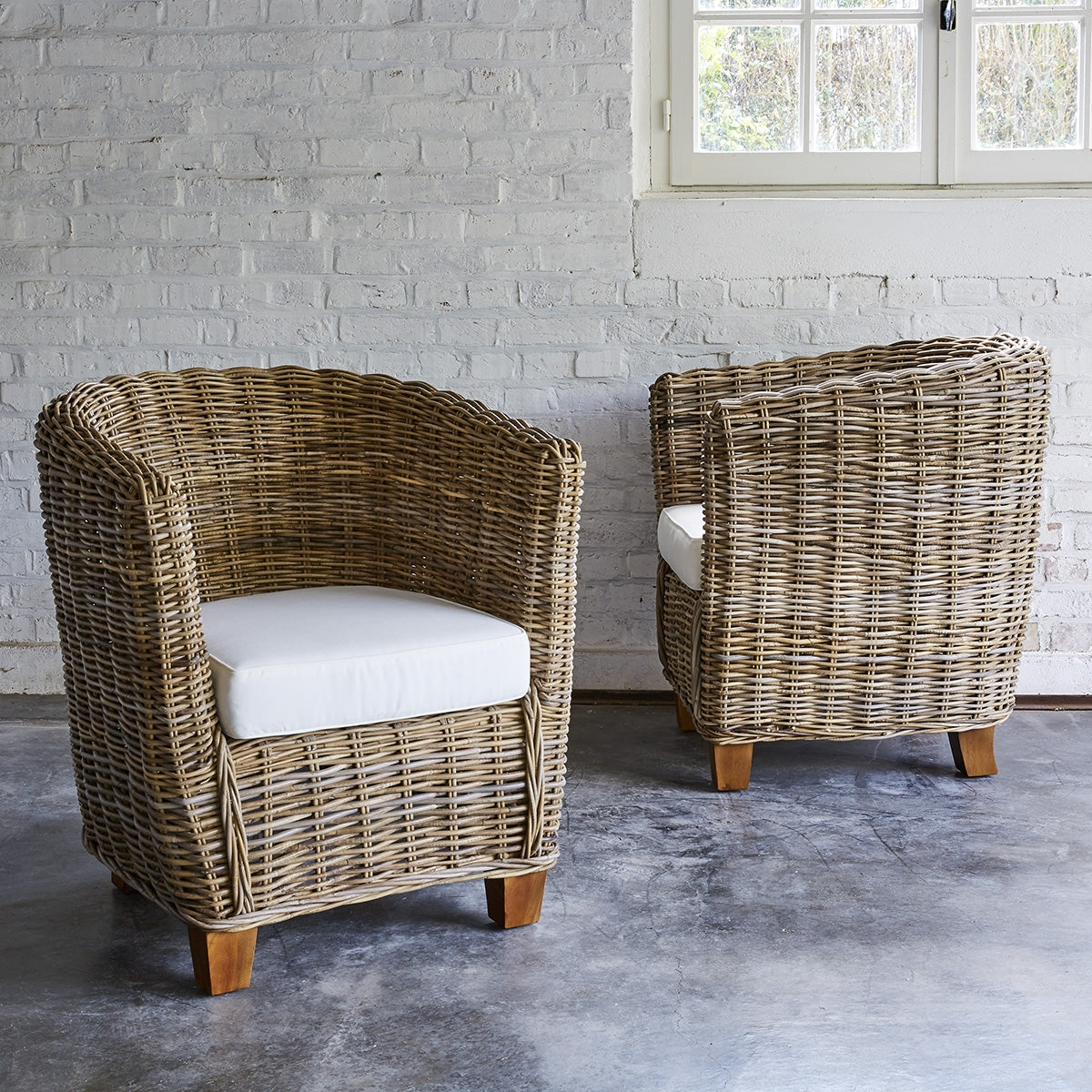 MUSA - Fauteuil de jardin en kubu naturel (lot de 2)