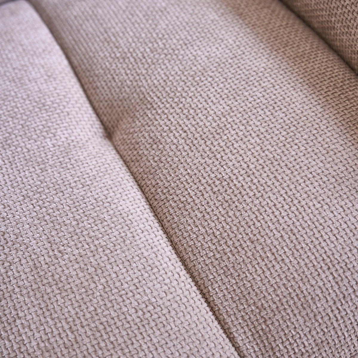 ALPHONSE - Canapé droit 4 places en velours tressé beige