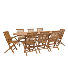 Salon de jardin en teck huilé massif extensible 8/10 pers.