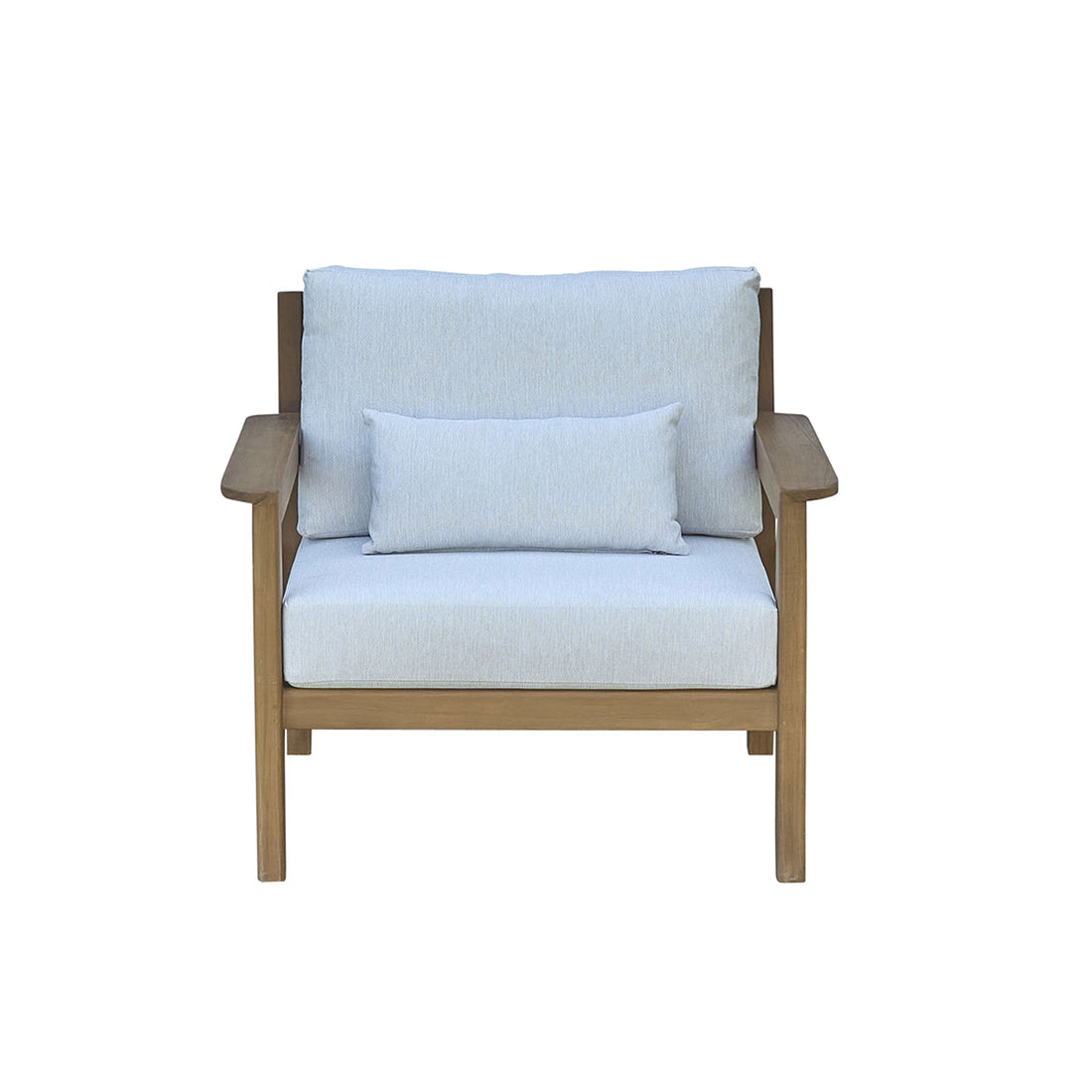 MAORA - Fauteuil de jardin en teck massif avec coussins