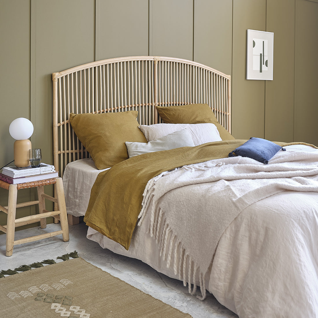 BOHO - Tête de lit en rotin 180 cm