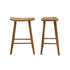 Lot de 2 tabourets de bar en teck massif 65 cm