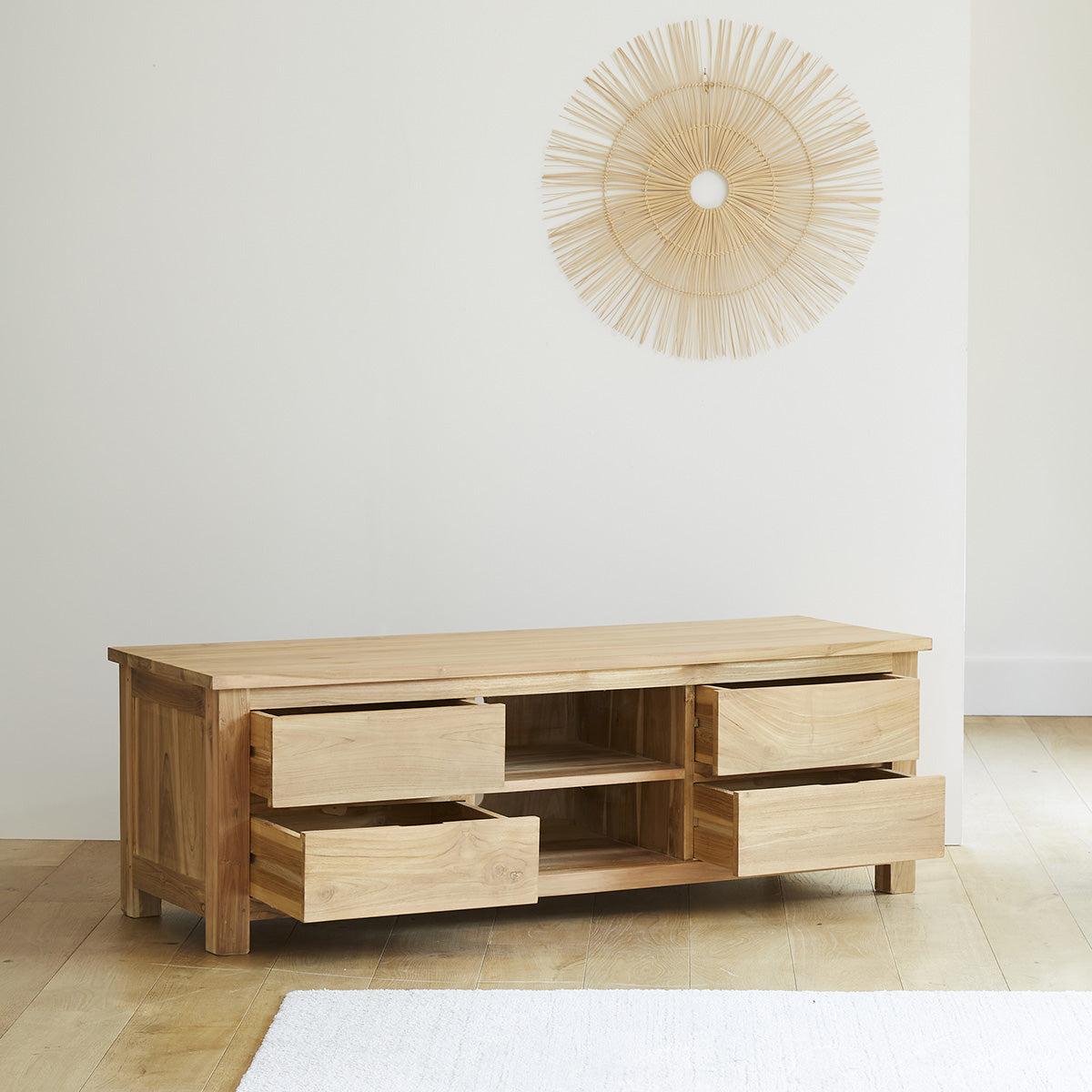 BOSTON - Meuble TV en teck massif 150 cm