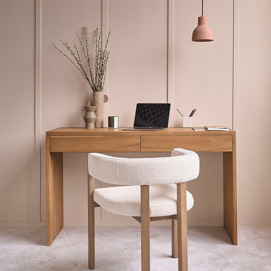 TRISTAN - Bureau en teck massif 130 cm