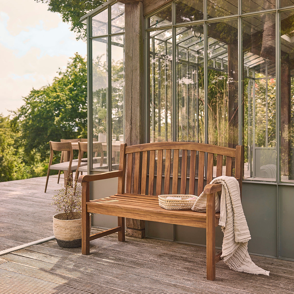 BALI - Banc de jardin en teck huilé massif 120 cm