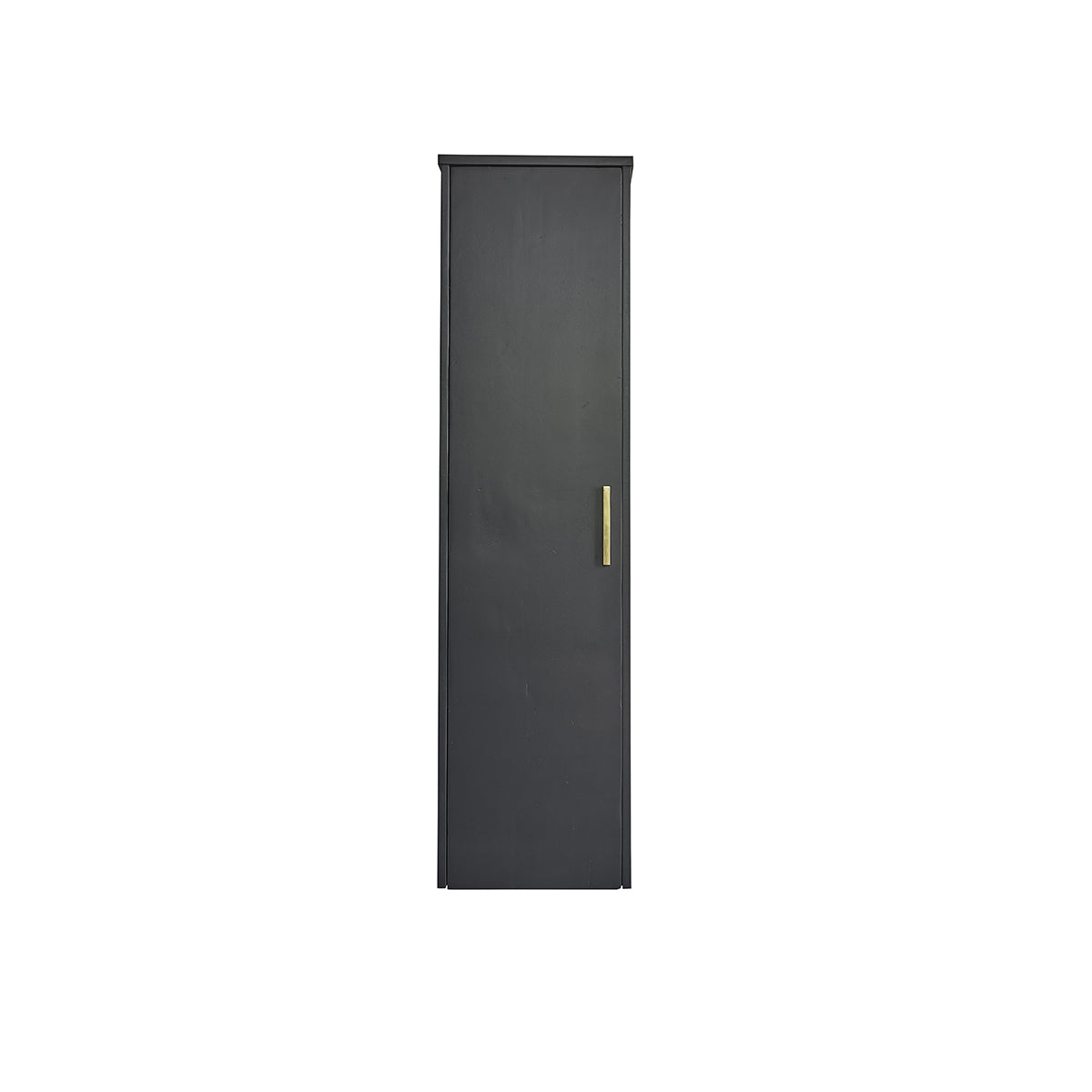 LUNA - Colonne de salle de bain noire en bois d'acacia 130 cm