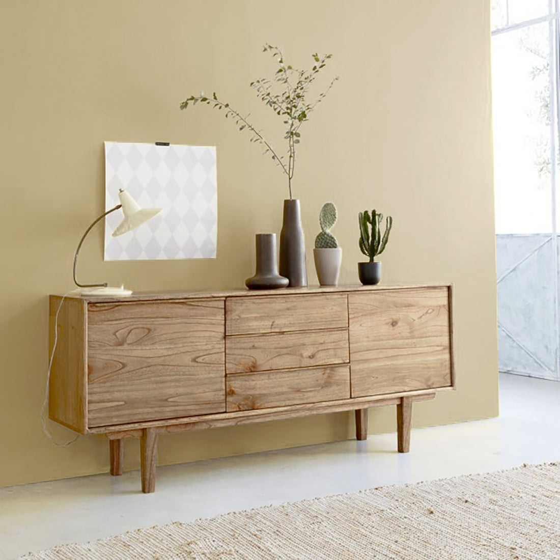 FIFTIES - Buffet en mindi massif 180 cm