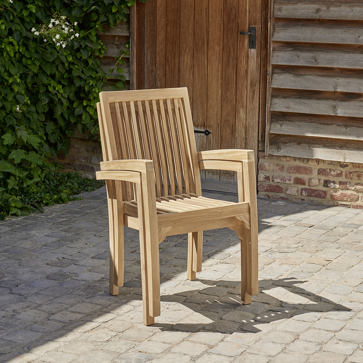 MIDLAND - Salon de jardin en teck massif extensible 8/10 pers.
