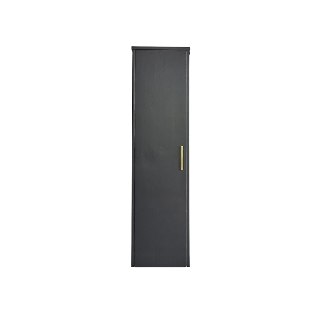 LUNA - Colonne de salle de bain noire en bois d'acacia 130 cm