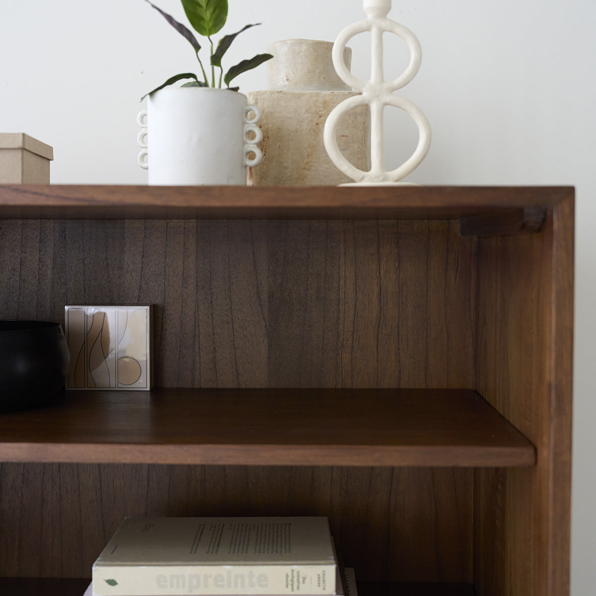 VINTAGE - Bibliothèque en mindi massif finition noyer 85 cm