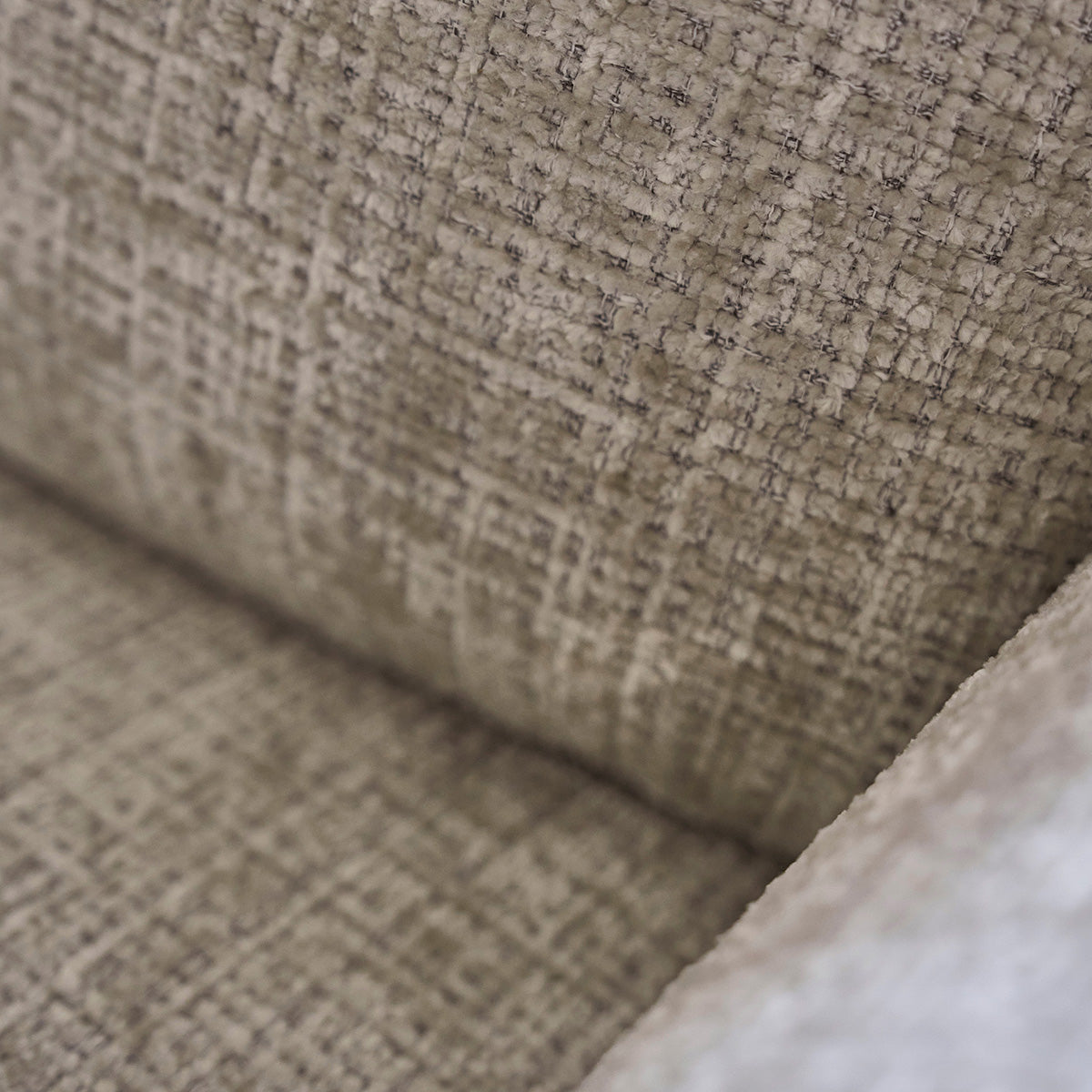 HECTOR - Canapé droit 3 places en velours texturé beige