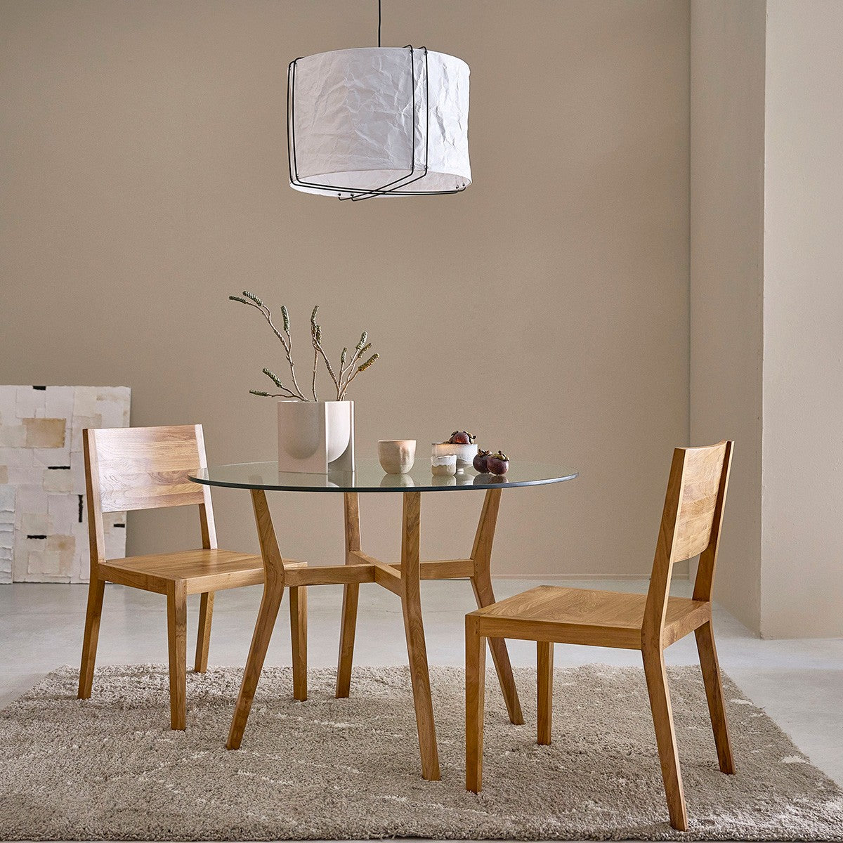 TRISTAN - Lot de 2 chaises en teck massif