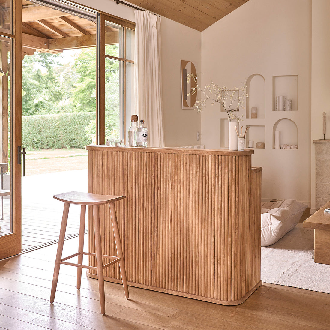 COLINE - Bar en teck massif 140 cm