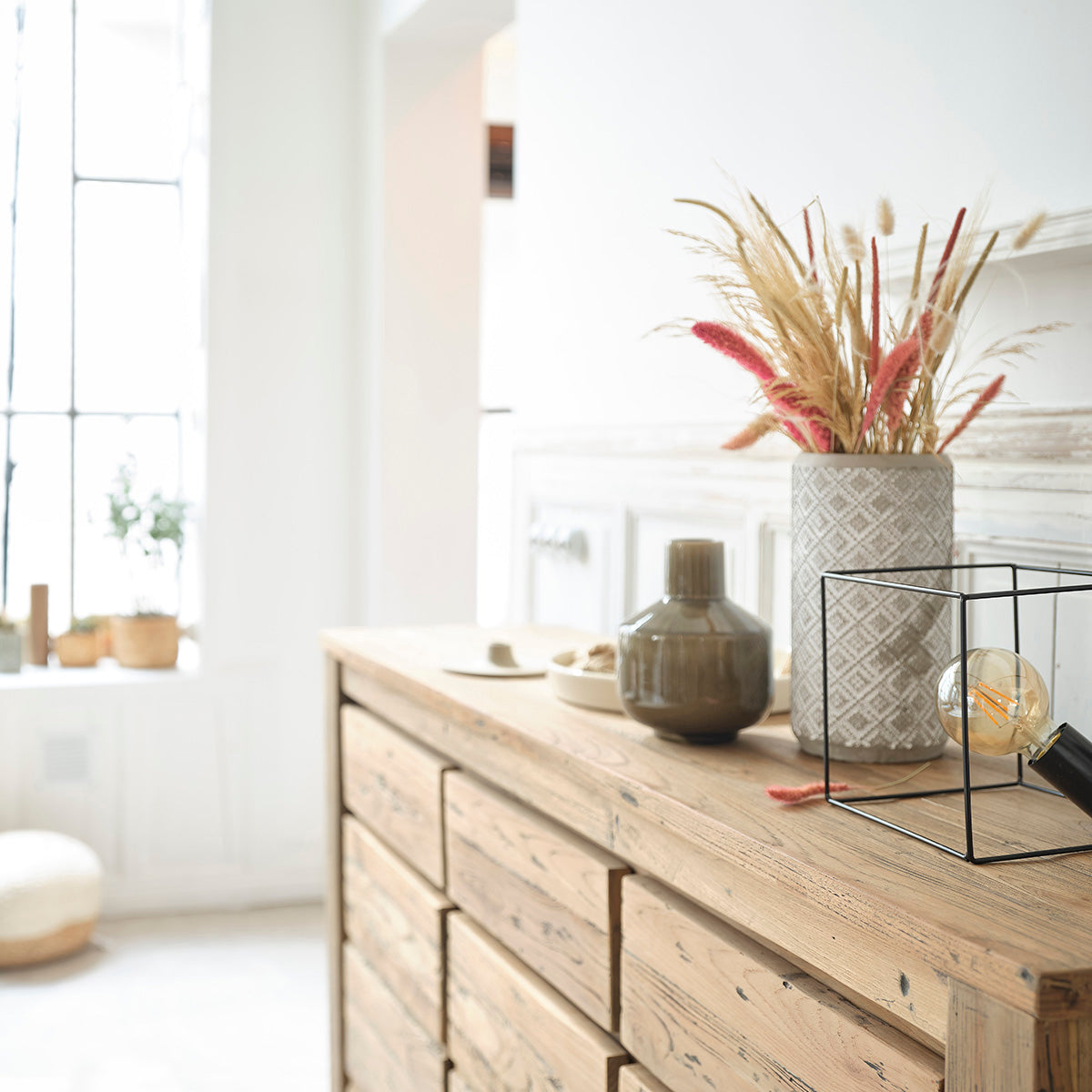 CARGO - Buffet en teck massif recyclé 160 cm