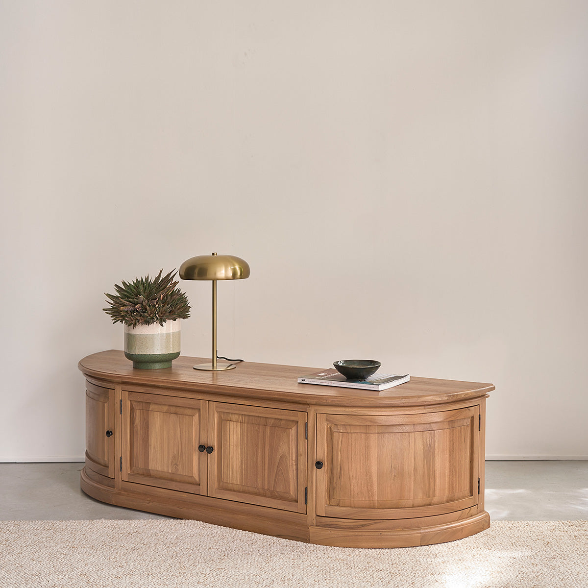 ADAM - Meuble TV en bois de teck 160 cm