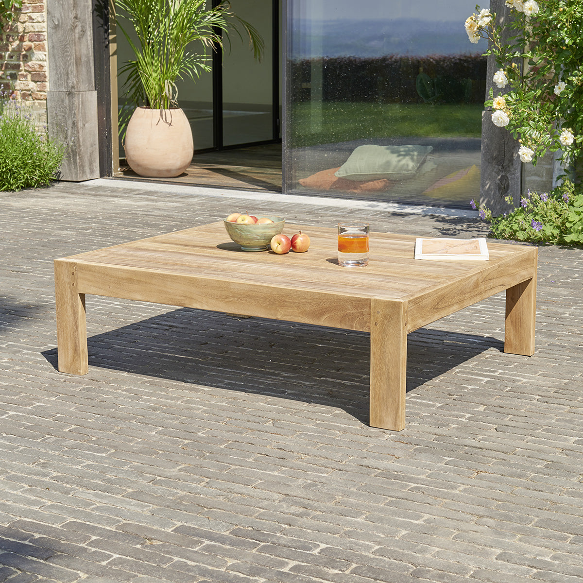 PALMA - Table basse de jardin en teck 102 cm