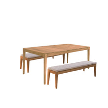 Salon de jardin en teck massif 6/8 pers. coussins inclus