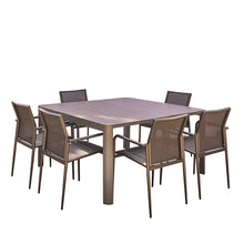 Salon de jardin en aluminium extensible gris 6/8 pers.